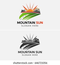 Mountain Sun Logo Template