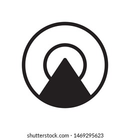 Mountain with sun logo template vector nature hills icon design
