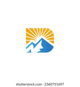 Mountain sun nature logo vector image
