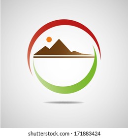 mountain the sun set