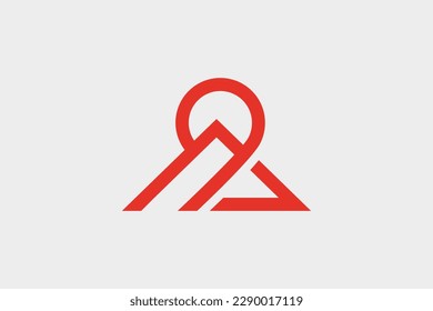 mountain and sun simple flat logo