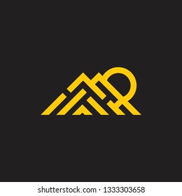 mountain sun simple triangle stripes geometric logo vector