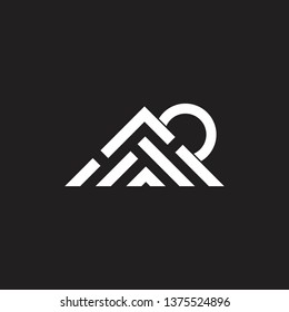 mountain sun simple triangle stripes geometric logo vector