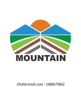 mountain in the sun - vector