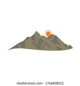 Mountain with sun vector. eps 10