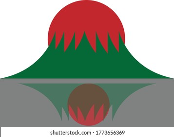 mountain sun water Reflection . its a probably Bangladesi logo