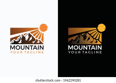 Mountain with sunlight shone on him, Mountain with Sunlight Logo Design