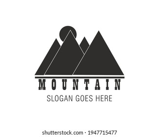 Mountain and sunny logo design - vector