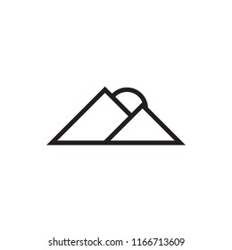  mountain and sunrise icon Vector illustration, EPS10.