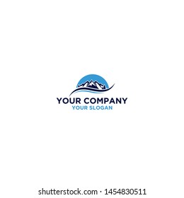 Mountain Sunrise Logo Design Vector