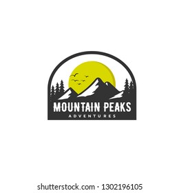 mountain and sunrise logo designs