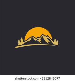 Imagen vectorial del logotipo de la naturaleza de la aventura de montaña