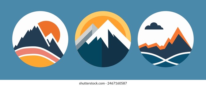 an Mountain and Sunset Badge