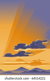 Mountain sunset clouds