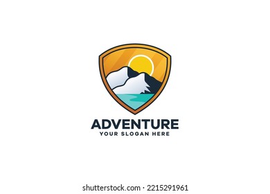 Mountain Sunset and Guard Logo Concept Design