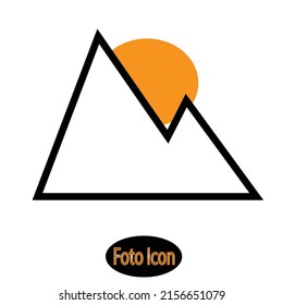 Mountain with sunset icon.Vector illustration eps10