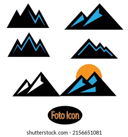 Mountain with sunset icon.Vector illustration eps10