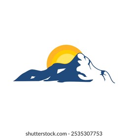 Mountain and the sunset illustration design vector