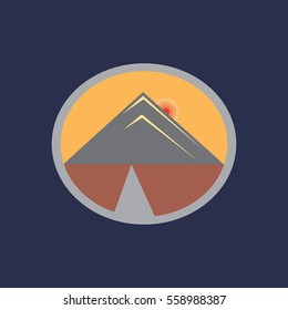 mountain sunset view design logo vector