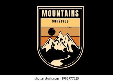 mountain survives color orange and cream