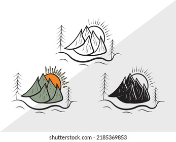 Mountain SVG Printable Vector Illustration