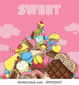 mountain of sweets in the sky