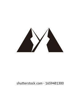 mountain symbol geometric simple negative space logo vector