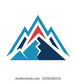 mountain symbol graphic design, with simple and clean shapes.