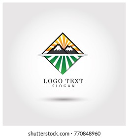 Mountain Symbol & Icon Logo Vector Template