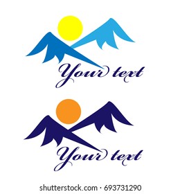 Mountain symbol isolated on white background. Vector illustration.