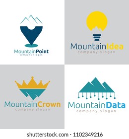 Mountain symbol logo set