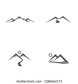 Mountain symbol with a logo set