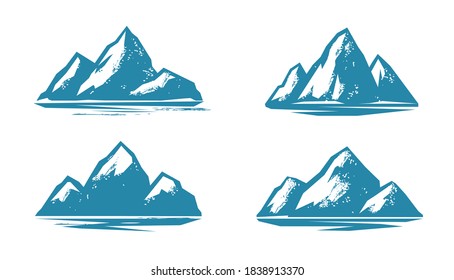 Mountain symbol. Mountaineering, climbing vector illustration