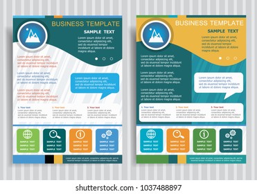 Mountain symbol on vector Brochure Flyer design Layout template, size A4. Easy to use and edit. Business concept for creative process.