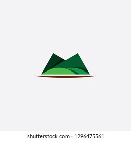 mountain symbol vector green icon 