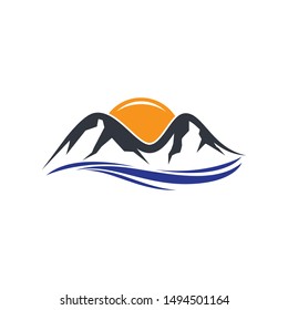 Mountain symbol vector icon illustration