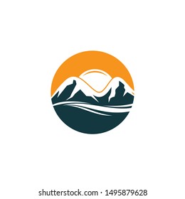 Mountain symbol vector icon illustration