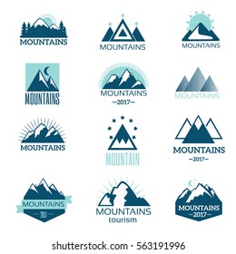 Mountain symbol vector set