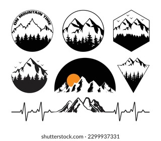 Mountain T shirt Design Bundle, Quotes about Traveling, Adventure T shirt, Hiking, Camping typography T shirt design Collection