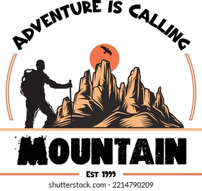 diseño de camisetas de montaña creativo y limpio