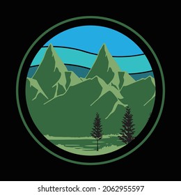Mountain T Shirt Design And Vector Illustration. 