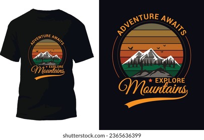 Mountain T Shirt Design Vector