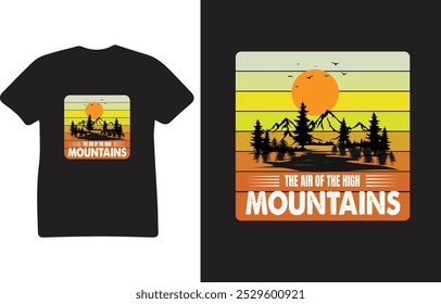 Mountain T shirt Design vector