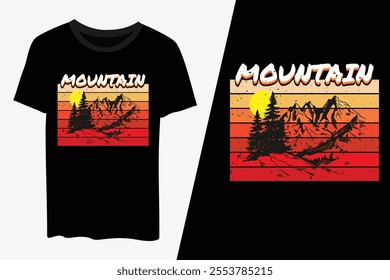 Mountain T Shirt,  mountain nature t shirt, Nature mountain retro vintage t shirt design vector template