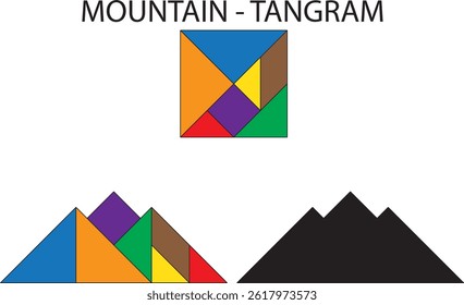 Mountain Tangram Puzzle. Education and Creativity.