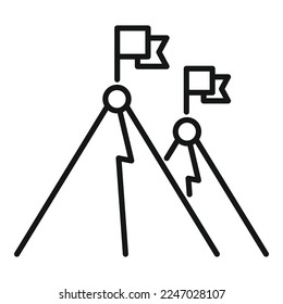 Mountain target effort icon outline vector. Business work. Career busy