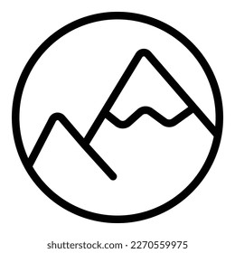 Mountain target icon outline vector. Team top. Company strategy