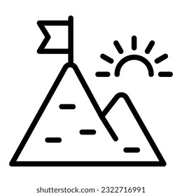 Rahmenvektorgrafik des Mountain-Ziels Soziale Hilfe. Prüfziel