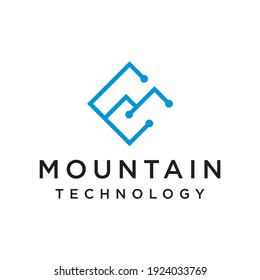Logo, Symbol und Vorlage für Berg- und Technologie