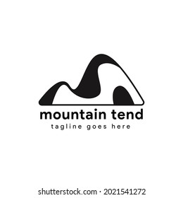plantilla de logotipo de forma de icono de montaña, tendencia y caverna